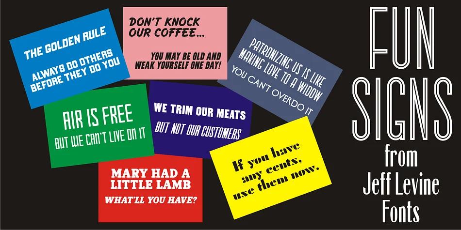 Fun Signs JNL by Jeff Levine Fonts — Dingbats Font