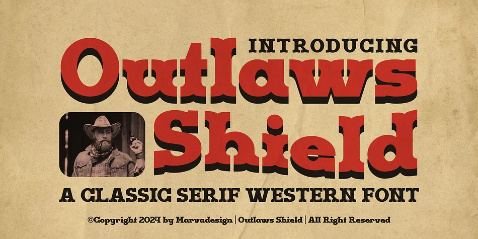 Outlaws Shield by Design Marva — Decorative Font
