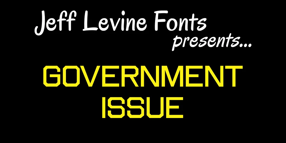 GOVERNMENT ISSUE JNL by Jeff Levine Fonts — Display Font