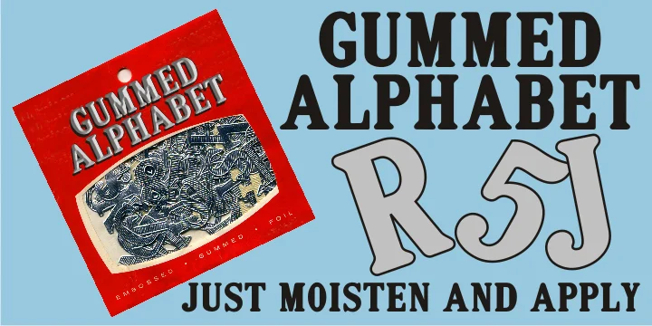 GUMMED ALPHABET JNL by Jeff Levine Fonts — Display Font
