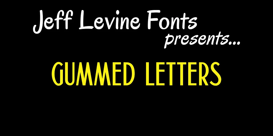 GUMMED LETTERS JNL by Jeff Levine Fonts — Display Font