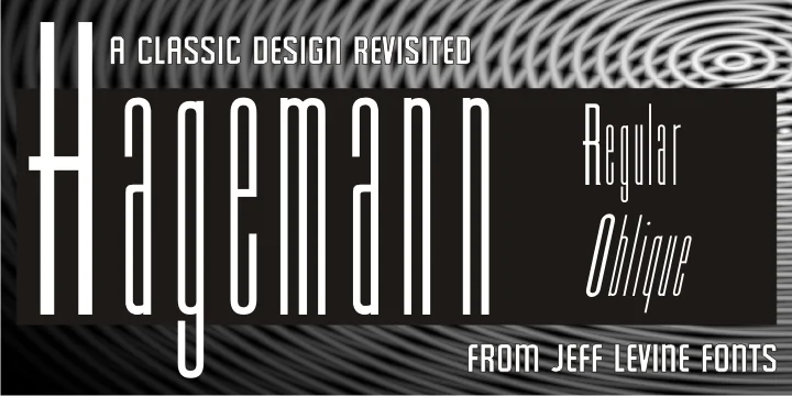 Hagemann JNL by Jeff Levine Fonts — Display Font