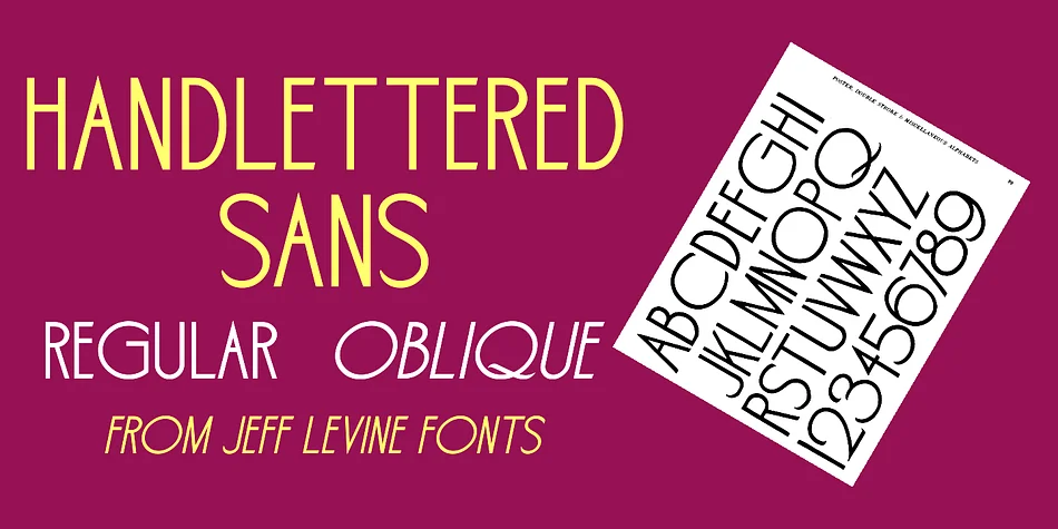 HANDLETTERED SANS JNL by Jeff Levine Fonts — Display Font