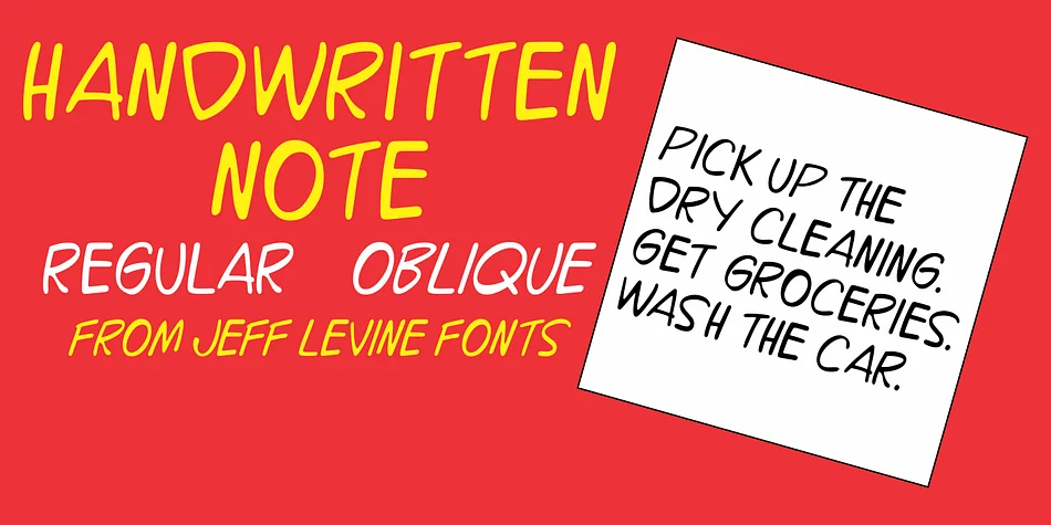 HANDWRITTEN NOTE JNL by Jeff Levine Fonts — Display Font