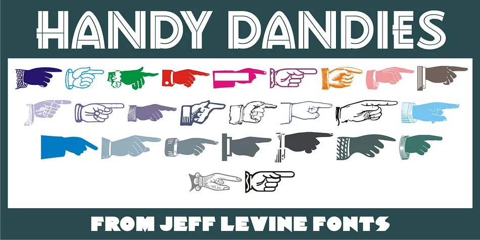 Handy Dandies JNL by Jeff Levine Fonts — Dingbats Font