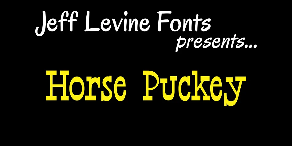 Horse Puckey JNL by Jeff Levine Fonts — Decorative Font