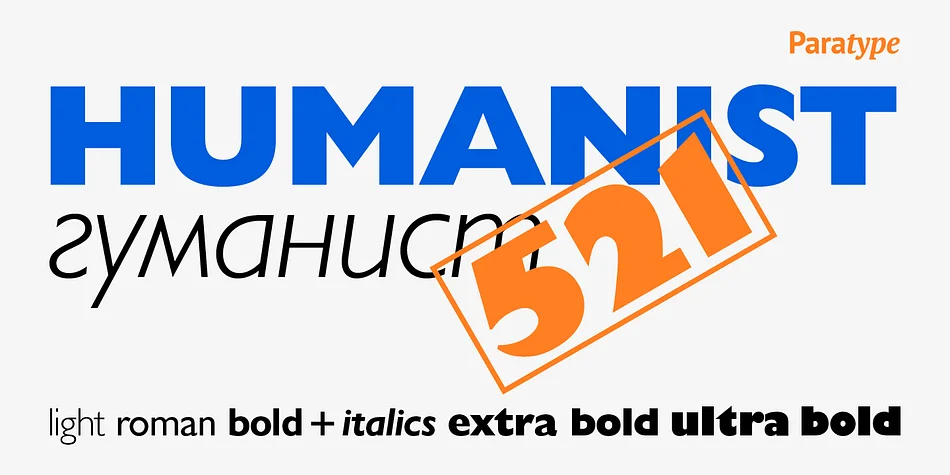Humanist 521 by ParaType — Display Font
