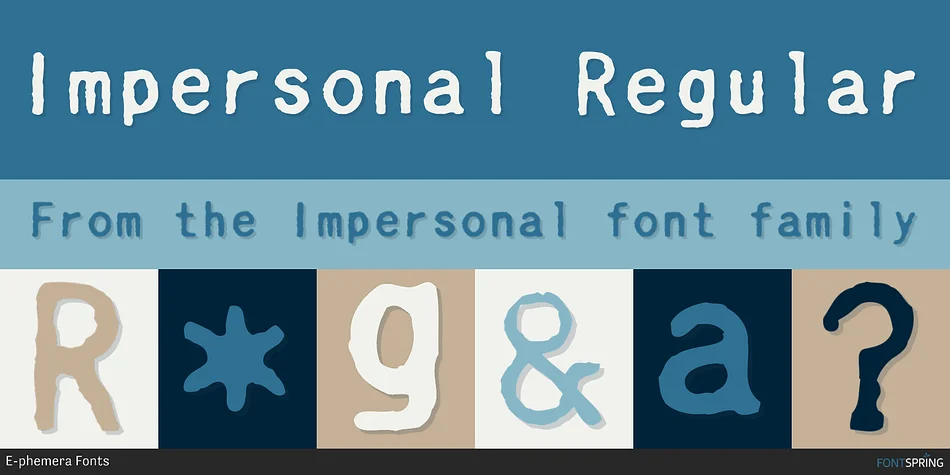 Impersonal by E-phemera Fonts β Decorative Font