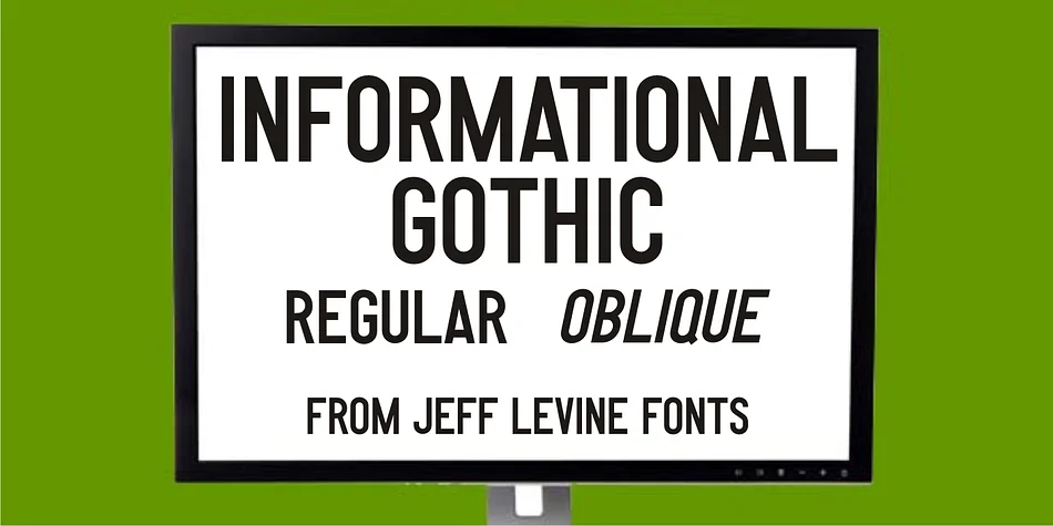 INFORMATIONAL GOTHIC JNL by Jeff Levine Fonts — Display Font