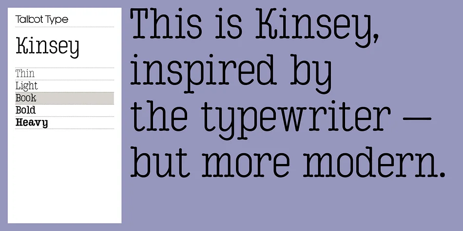Kinsey by Talbot Type β Decorative Font