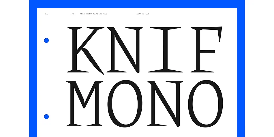 Knif Mono by A is for... โ Decorative Font