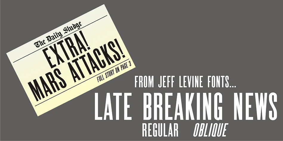 LATE BREAKING NEWS JNL by Jeff Levine Fonts — Display Font