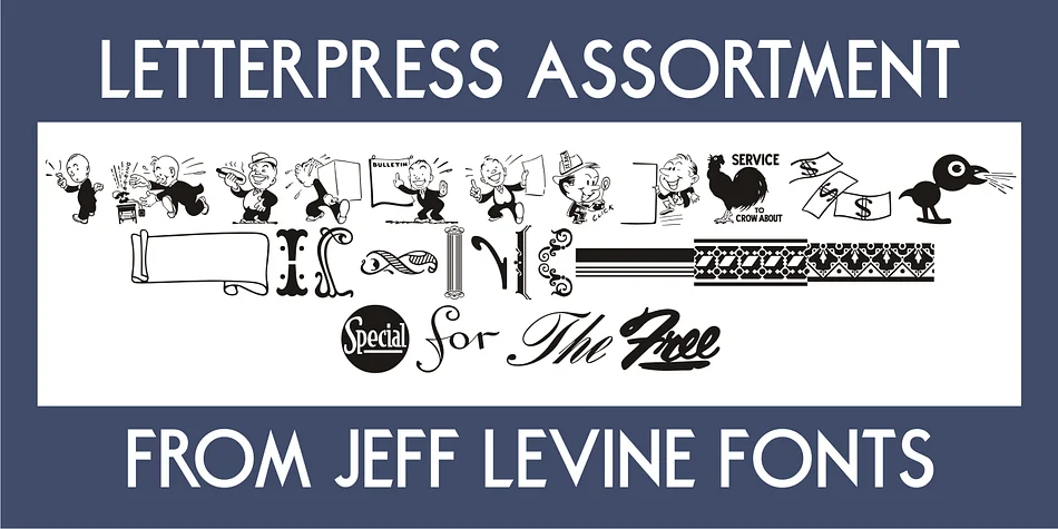 Letterpress Assortment JNL by Jeff Levine Fonts — Dingbats Font