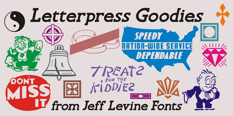 Letterpress Goodies JNL by Jeff Levine Fonts — Dingbats Font