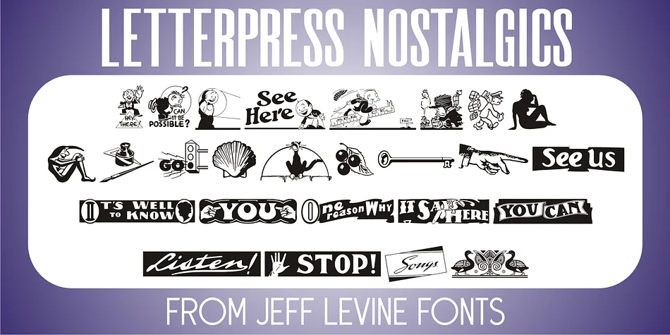 Letterpress Nostalgics JNL by Jeff Levine Fonts — Dingbats Font