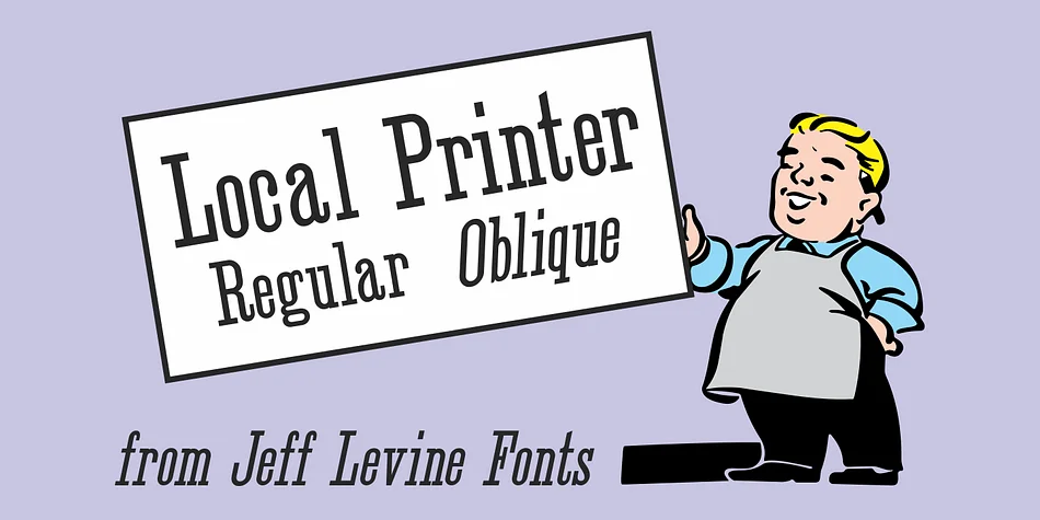 Local Printer JNL by Jeff Levine Fonts — Decorative Font