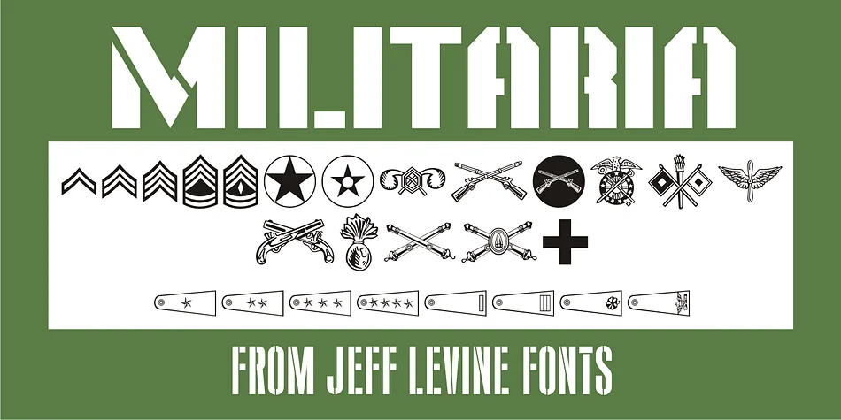 Militaria JNL by Jeff Levine Fonts — Dingbats Font
