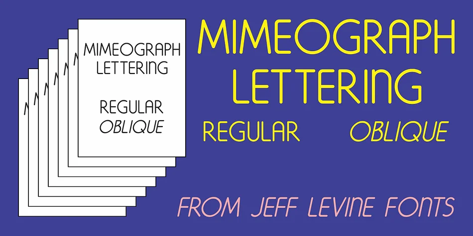 MIMEOGRAPH LETTERING JNL by Jeff Levine Fonts — Display Font