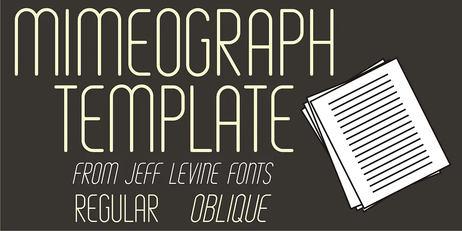 MIMEOGRAPH TEMPLATE JNL by Jeff Levine Fonts — Display Font