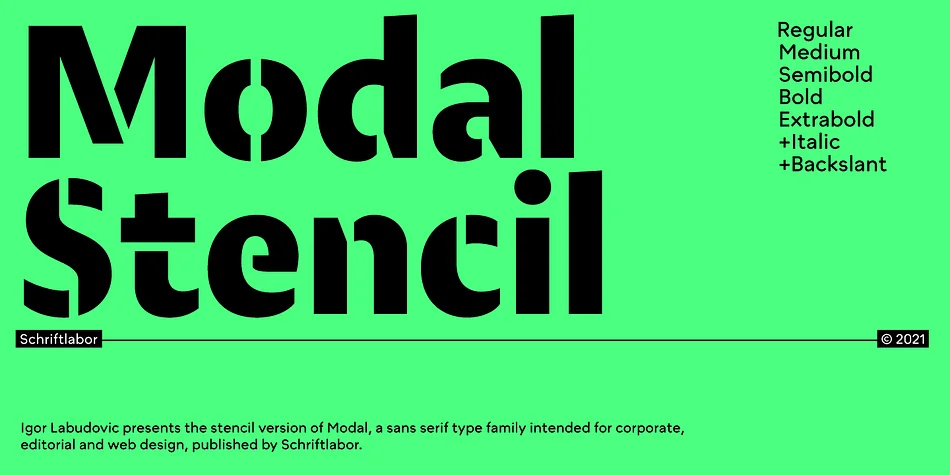 Modal Stencil by Schriftlabor β Display Font