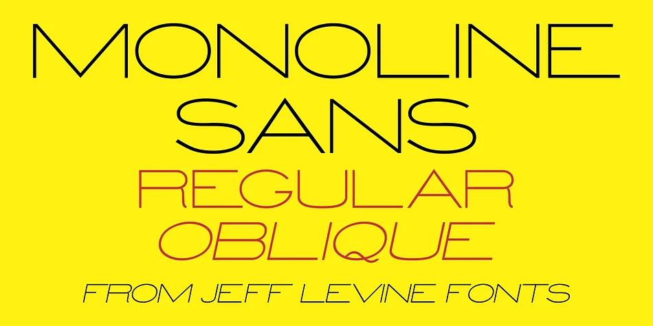 MONOLINE SANS JNL by Jeff Levine Fonts — Display Font