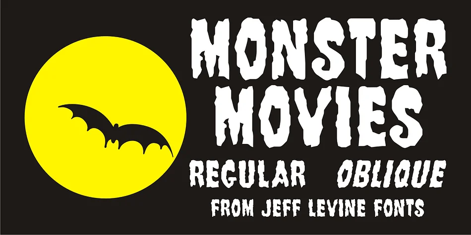 MONSTER MOVIES JNL by Jeff Levine Fonts — Display Font
