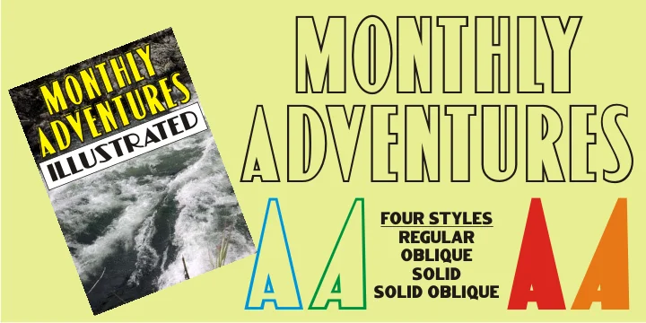 MONTHLY ADVENTURES JNL by Jeff Levine Fonts — Display Font