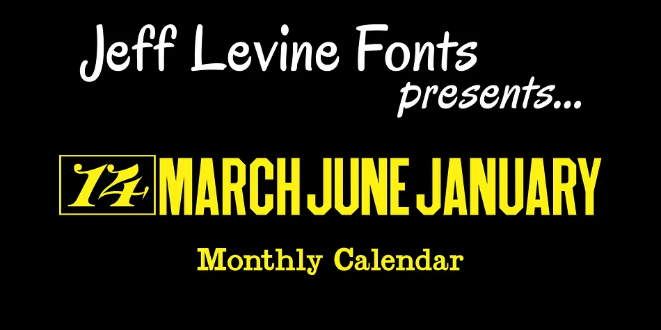Monthly Calendar JNL by Jeff Levine Fonts — Dingbats Font