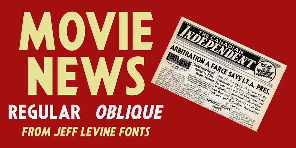 Movie News JNL by Jeff Levine Fonts — Display Font