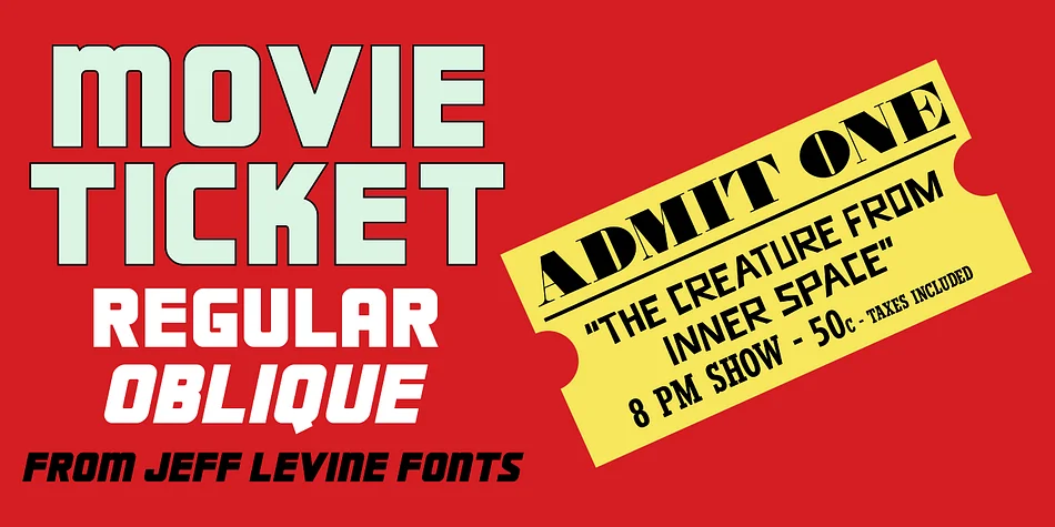 MOVIE TICKET JNL by Jeff Levine Fonts — Display Font