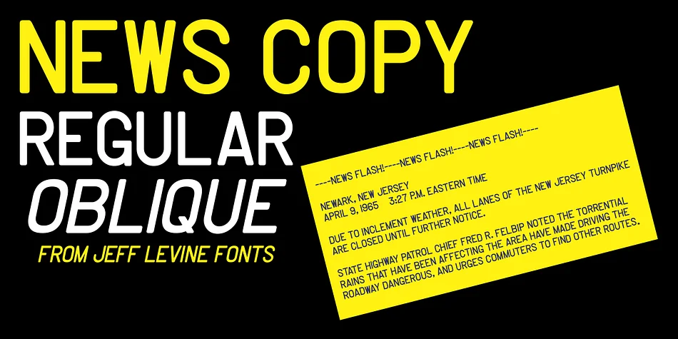 NEWS COPY JNL by Jeff Levine Fonts — Display Font
