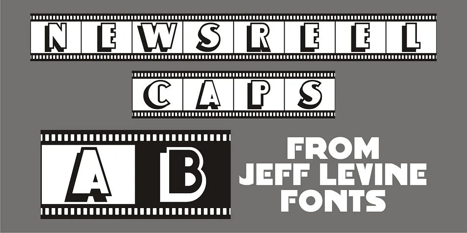 Newsreel Caps JNL by Jeff Levine Fonts — Dingbats Font
