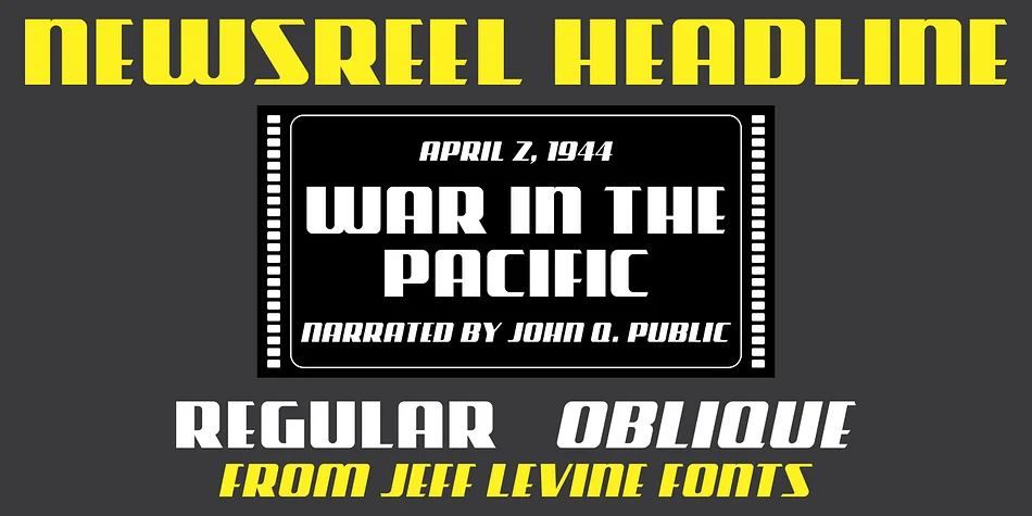 NEWSREEL HEADLINE JNL by Jeff Levine Fonts — Decorative Font