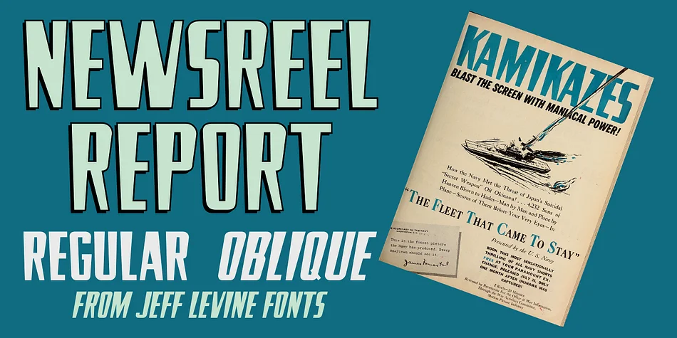NEWSREEL REPORT JNL by Jeff Levine Fonts — Display Font