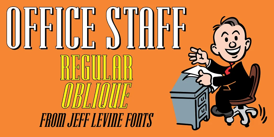 OFFICE STAFF JNL by Jeff Levine Fonts — Decorative Font