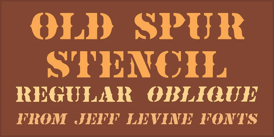 OLD SPUR STENCIL JNL by Jeff Levine Fonts — Decorative Font