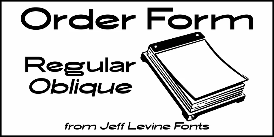 Order Form JNL by Jeff Levine Fonts — Display Font