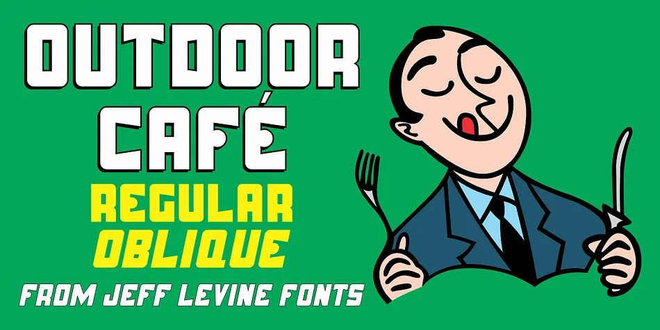OUTDOOR CAFE JNL by Jeff Levine Fonts — Display Font