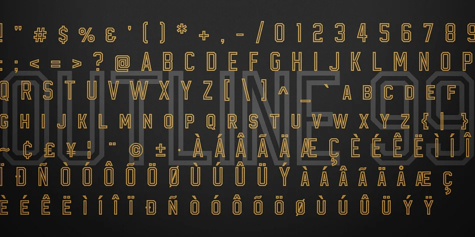 Outline 99 by Jonathan Swinn β Display Font