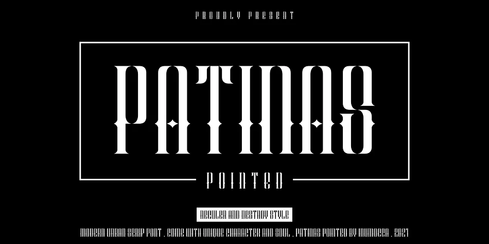 Patinas Pointed by inumoccatype — Decorative Font
