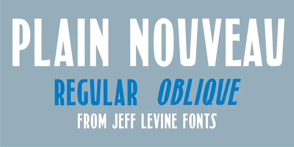 PLAIN NOUVEAU JNL by Jeff Levine Fonts — Display Font
