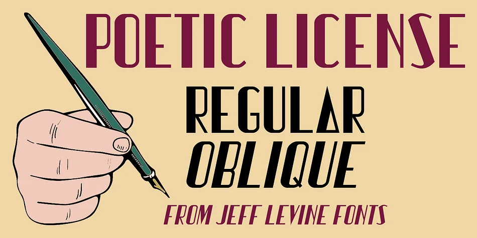 POETIC LICENSE JNL by Jeff Levine Fonts — Display Font