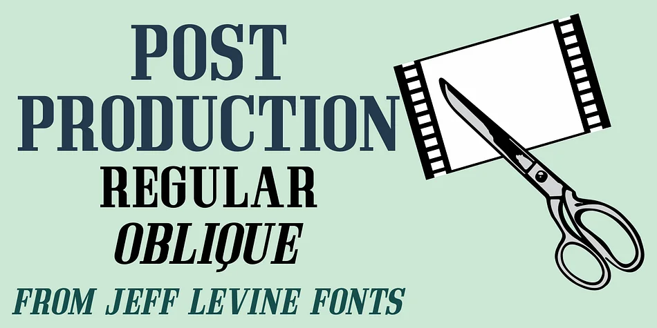 POST PRODUCTION JNL by Jeff Levine Fonts — Decorative Font