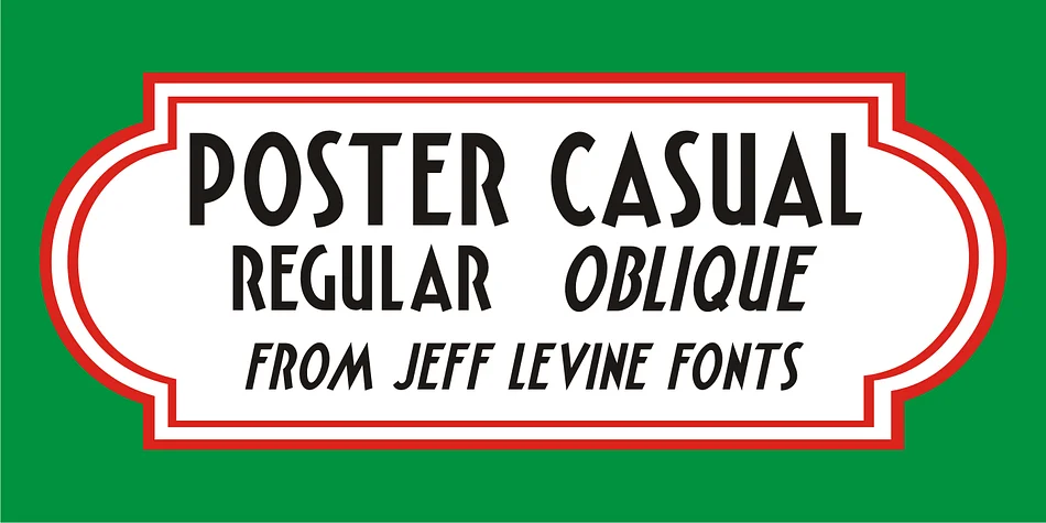 POSTER CASUAL JNL by Jeff Levine Fonts — Decorative Font