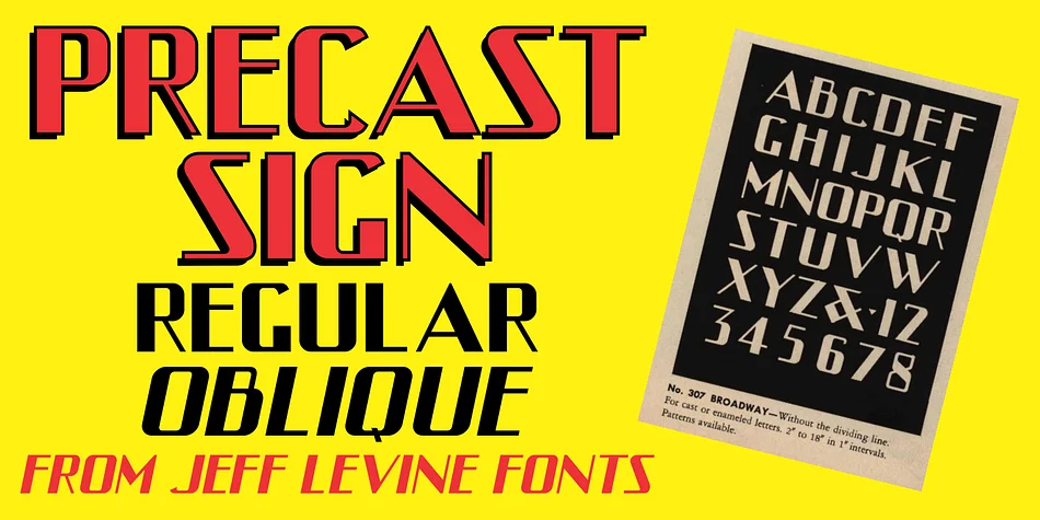 Precast Sign JNL by Jeff Levine Fonts — Display Font
