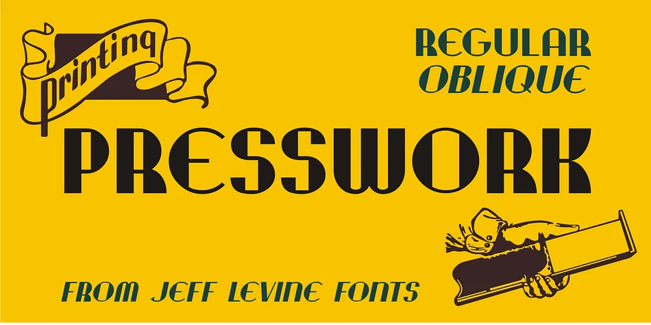 PRESSWORK JNL by Jeff Levine Fonts — Decorative Font
