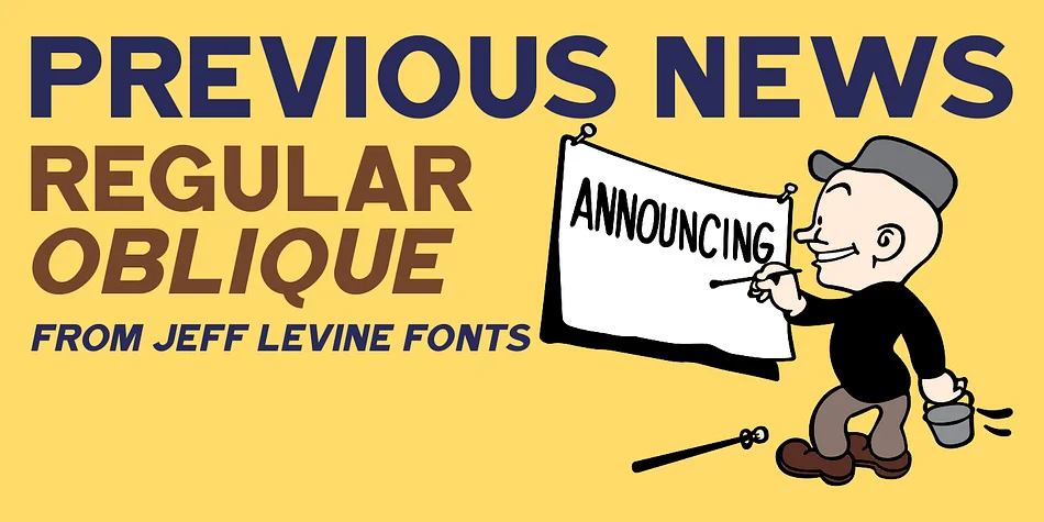 PREVIOUS NEWS JNL by Jeff Levine Fonts — Display Font