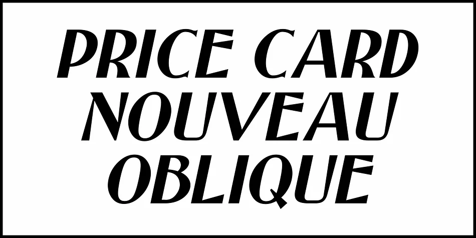 PRICE CARD NOUVEAU JNL by Jeff Levine Fonts — Decorative Font — thumbnail 4