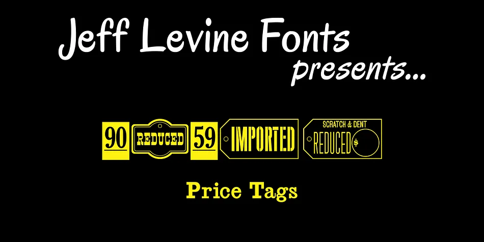 Price Tags JNL by Jeff Levine Fonts — Dingbats Font