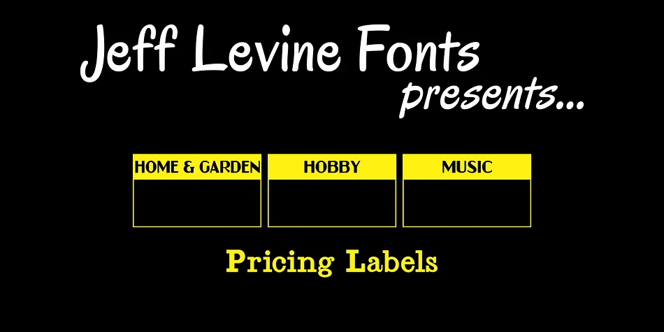 Pricing Labels JNL by Jeff Levine Fonts — Dingbats Font